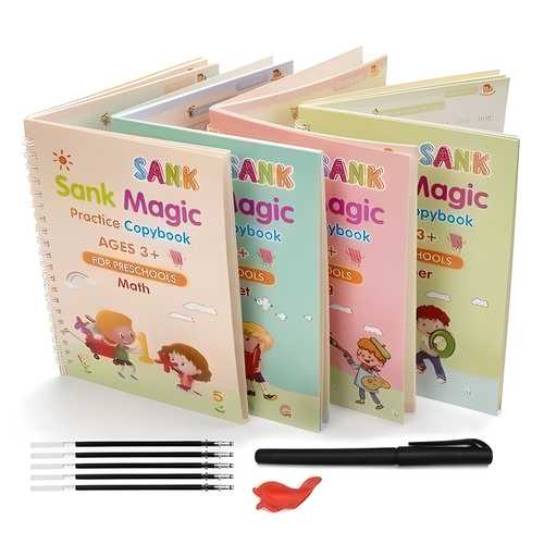 Magic Practice Copybook Set – Reusable Handwriting & Learning Kit for Kids